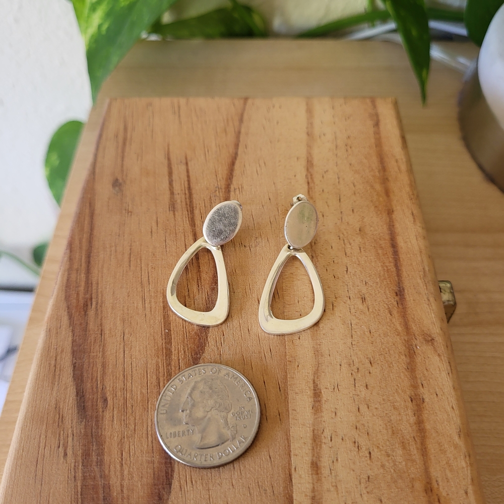 Elegant Gold and Silver Drop Earrings